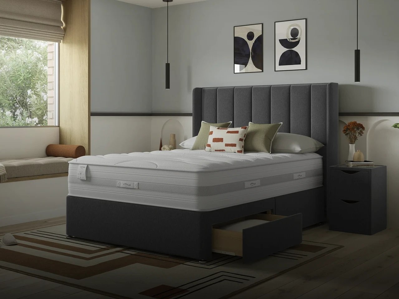 Slumberland Response mattress on divan bed base
