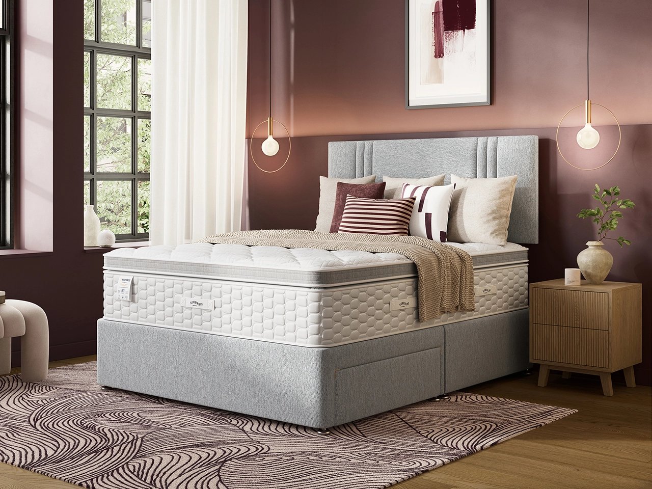 Slumberland Response mattress on divan bed base
