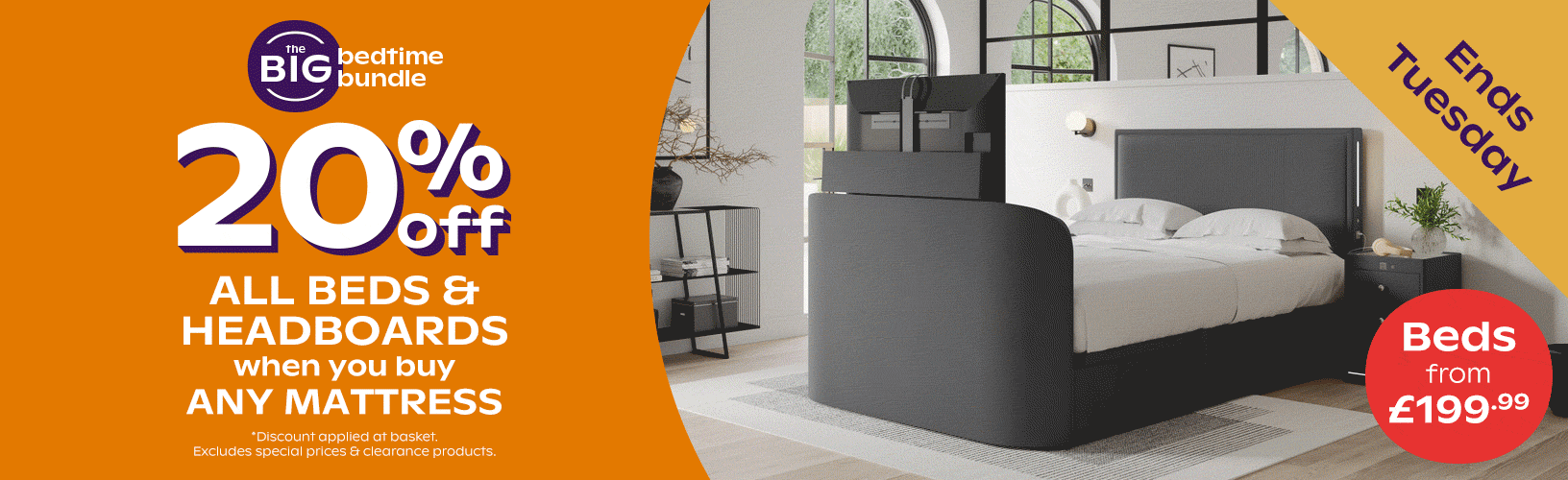 20% Off Beds & Headboards When You Buy any Mattress