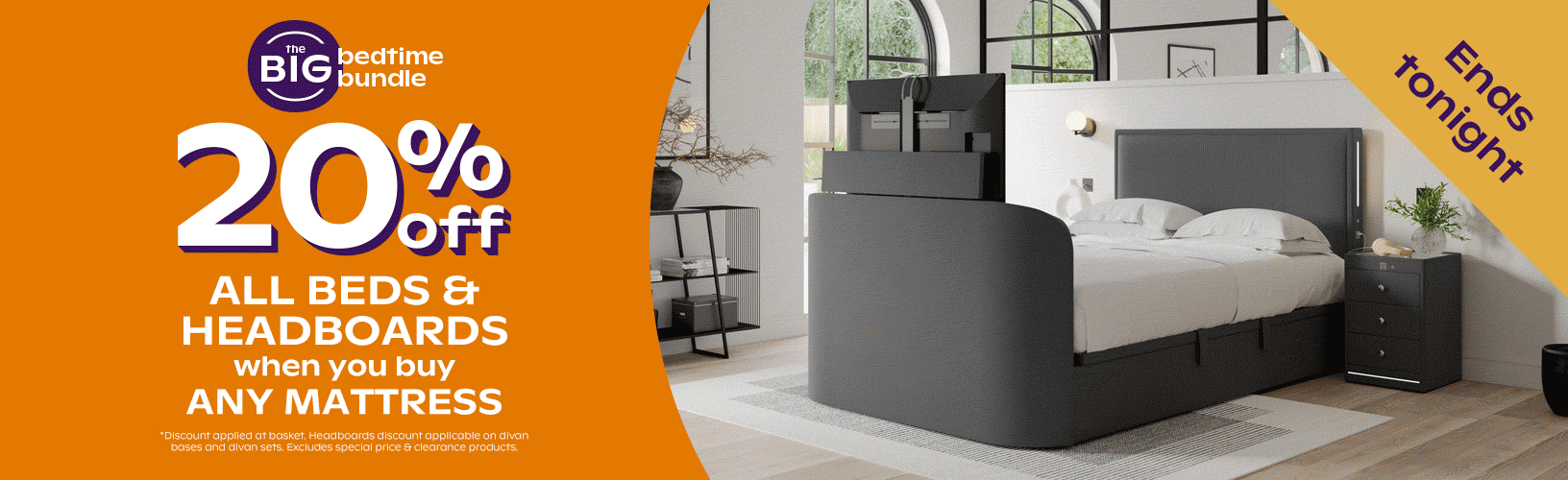 20% Off Beds & Headboards When You Buy any Mattress