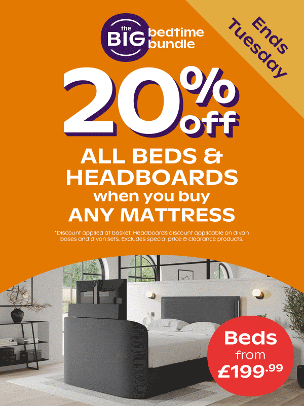 20% Off Beds & Headboards When You Buy any Mattress