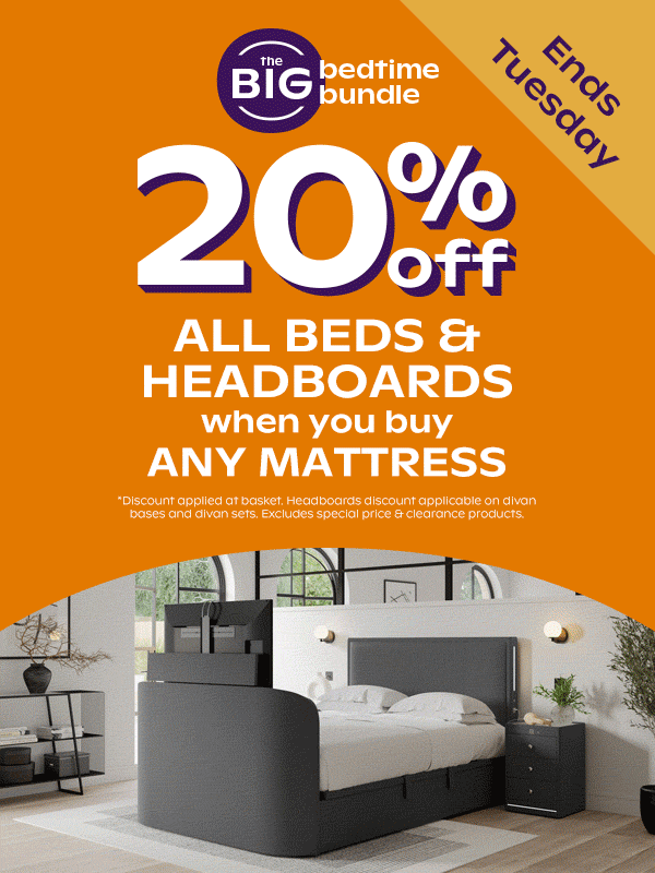 20% Off Beds & Headboards When You Buy any Mattress