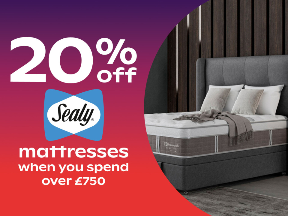 20% Off Sealy Beds, Mattresses & Headboards