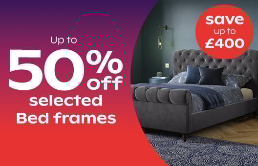 up 50% off selected bed frames