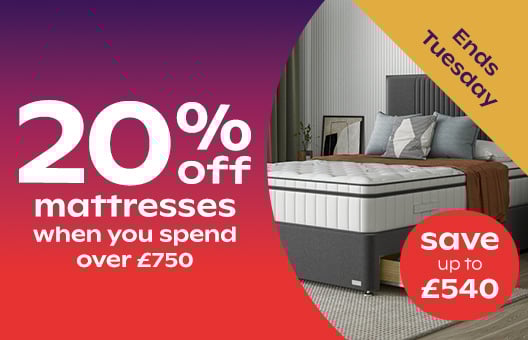 20% off mattresses when you spend over £750