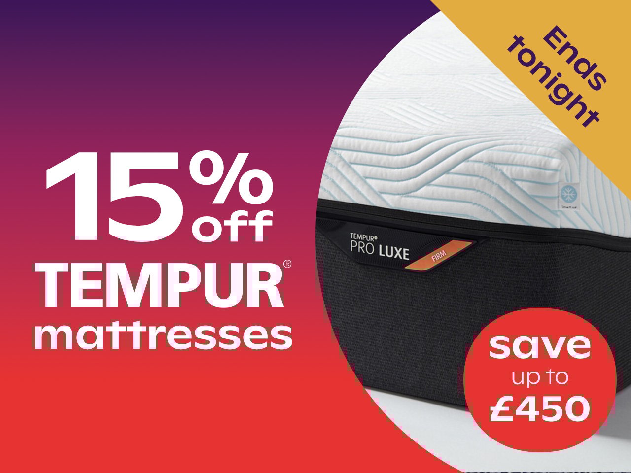 15% off Tempur mattresses