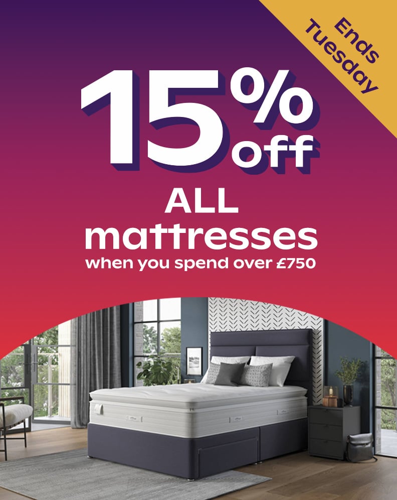 15% off mattresses when you spend over £750