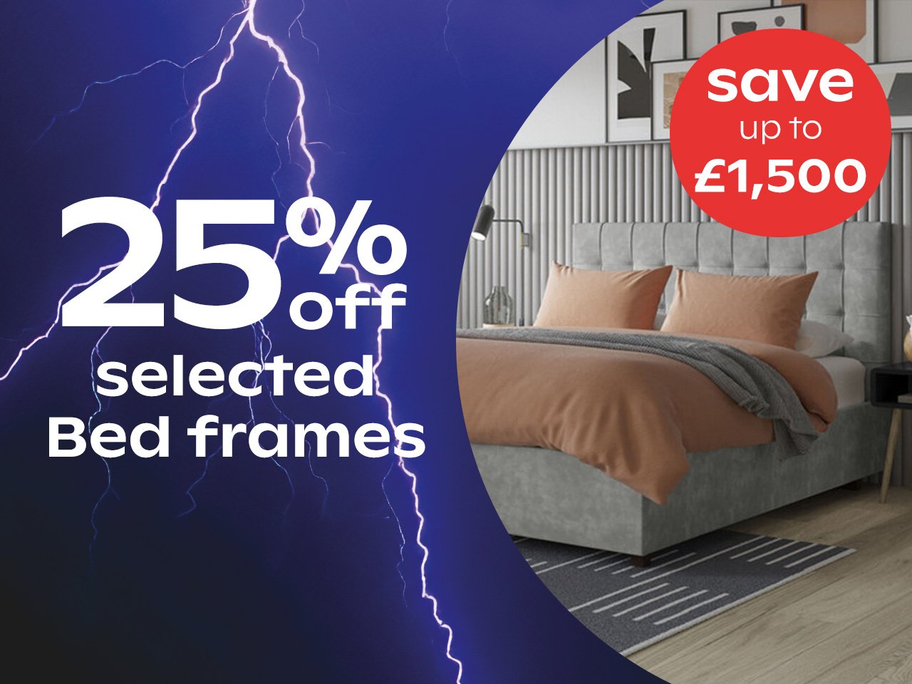 50% off selected bed frames