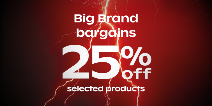 Big Brand Bargains - 25% Off Selected Products