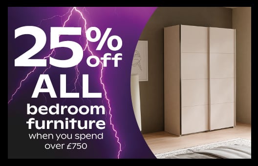 25% off bedroom furniture when you spend over £750