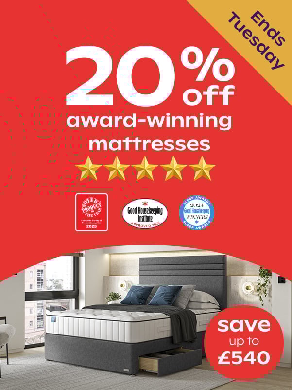20% Off award-winning Mattresses - Ends Tuesday