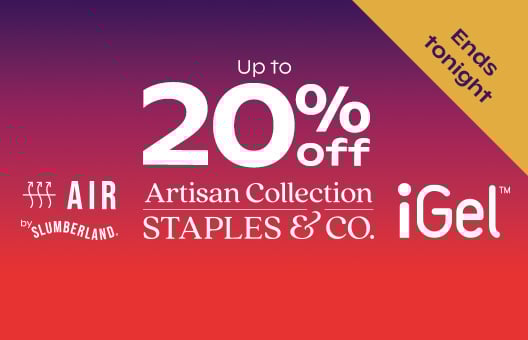 Up To 20% Off Slumberland Air, iGel and Staples & Co Artisan