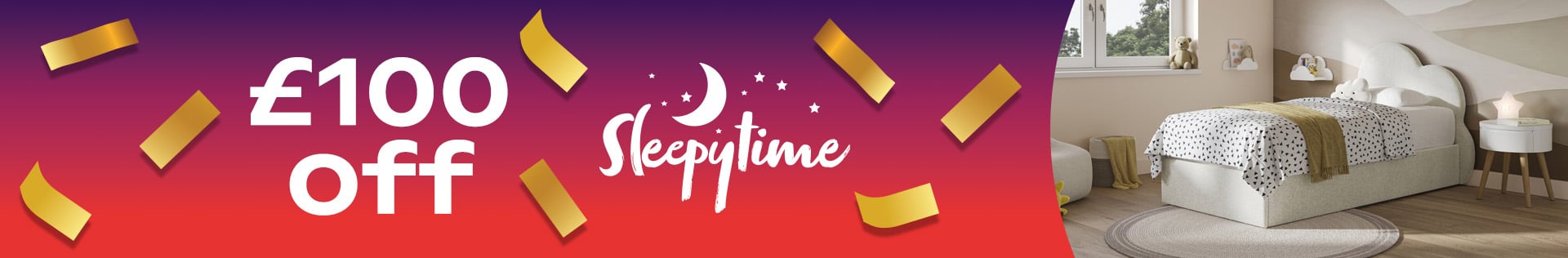 £100 Off SleepyTime Coral Low Bed Frame