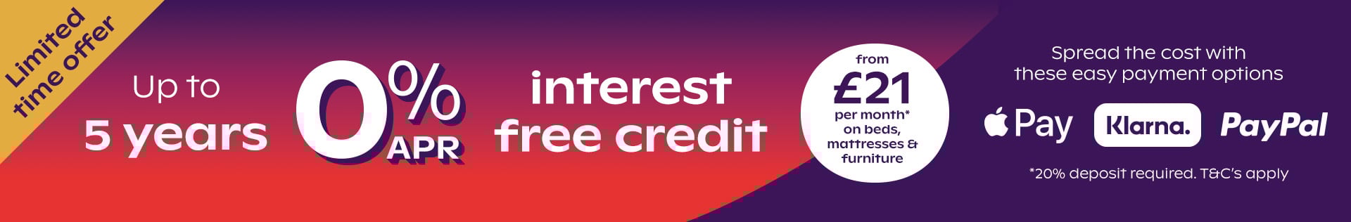5 Years Interest Free Credit
