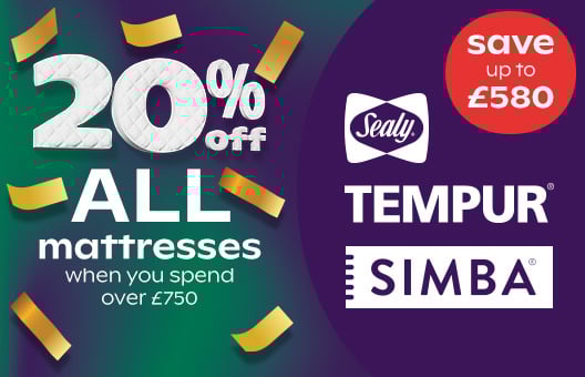 20% Off ALL Mattresses Over £750+