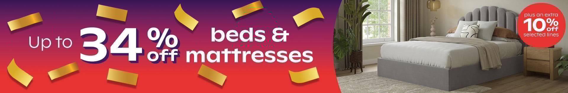 Up To 30% Off Bed Frames & Mattresses