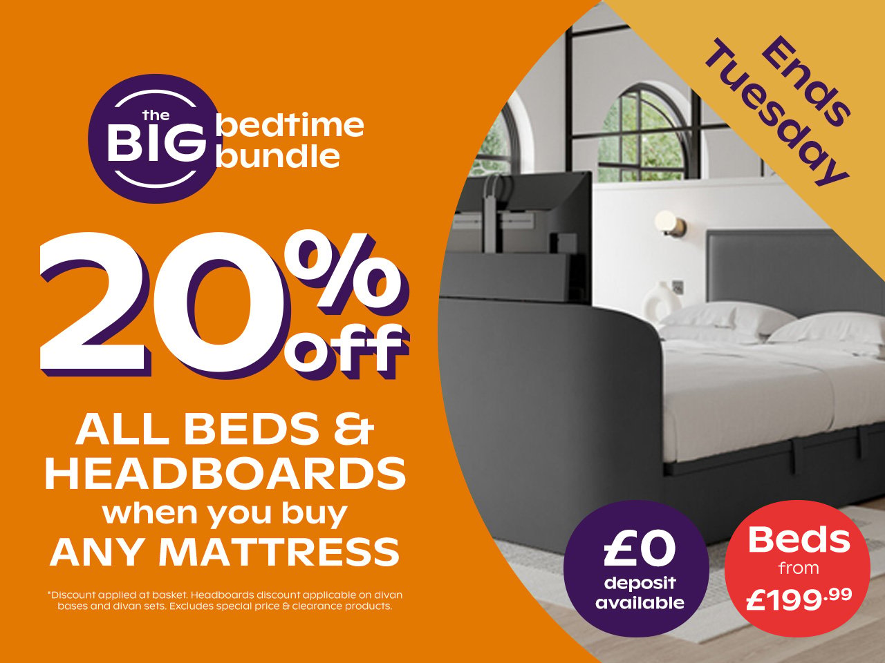 20% off beds when bought with a mattress