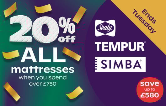 20% Off ALL Mattresses Over £750+