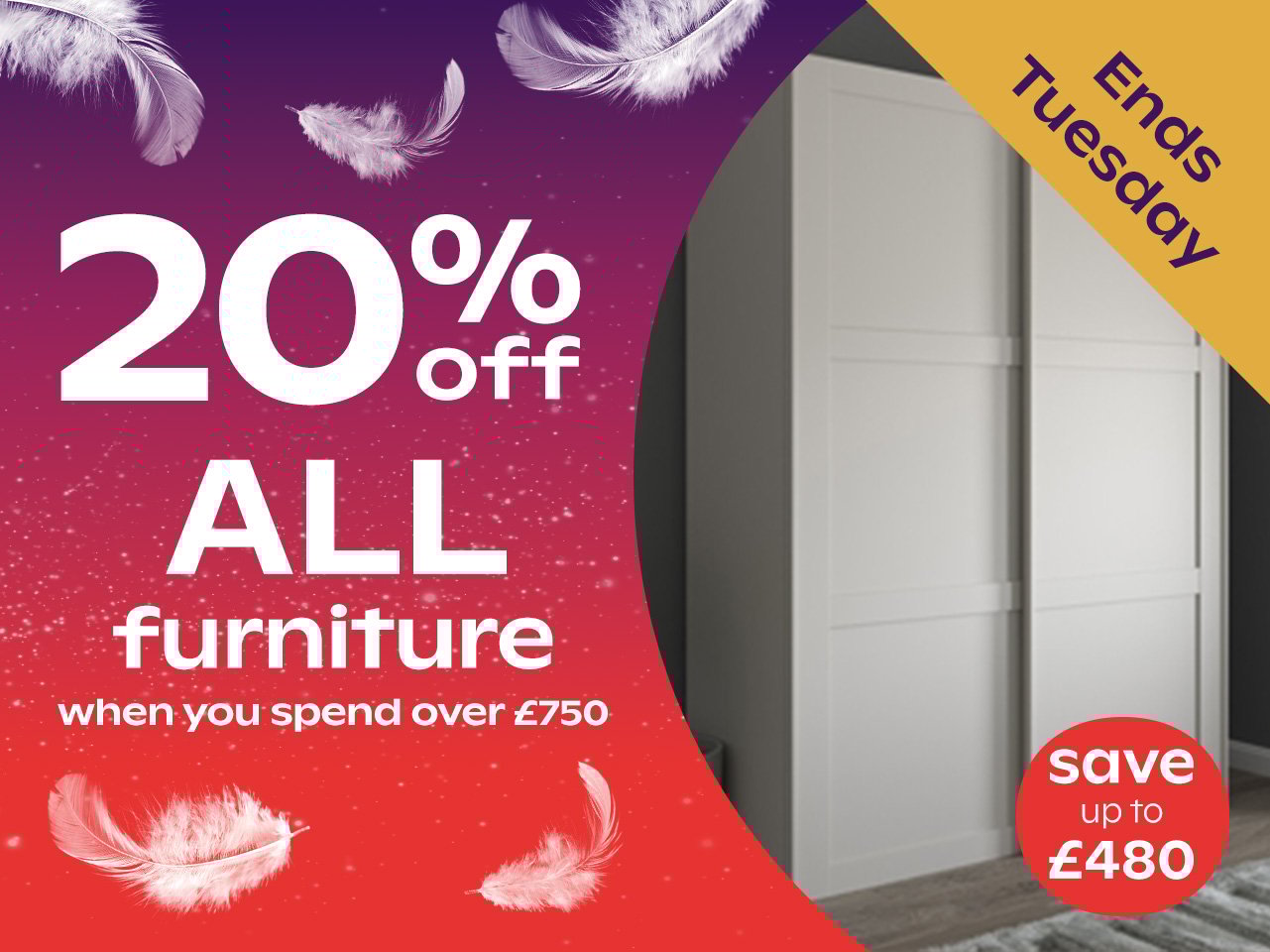 20% Off Furniture When You Spend Over £750 - Save Up To £480