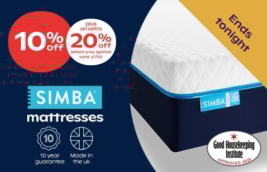 10% Off Simba Mattresses + Extra 20% Off When You Spend Over £750