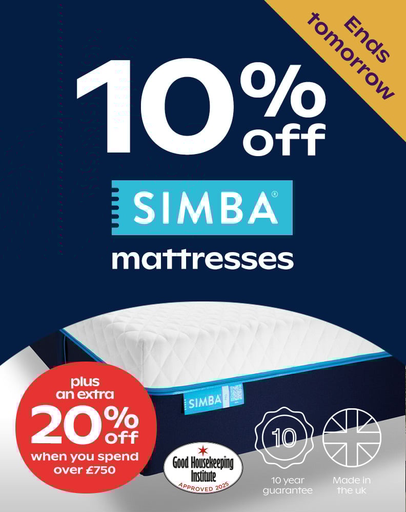 10% Off Simba mattresses - Extra 20% Off When You Spend Over £750