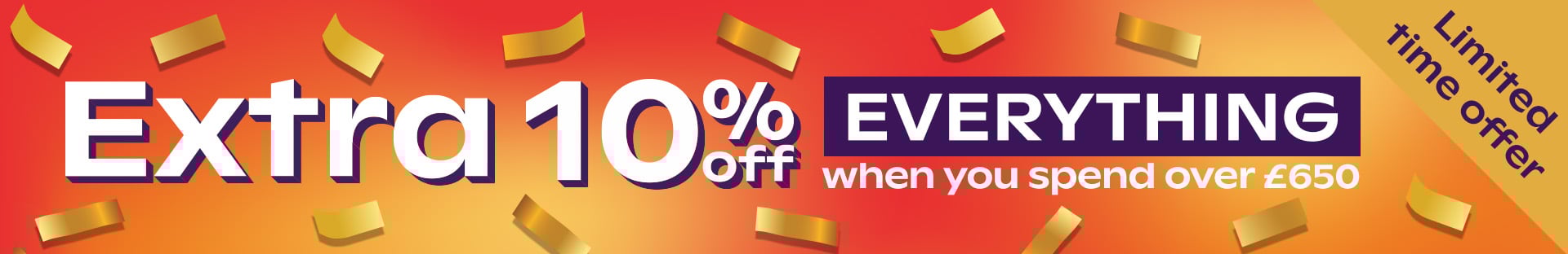 10% Off Everything When You Spend Over £650