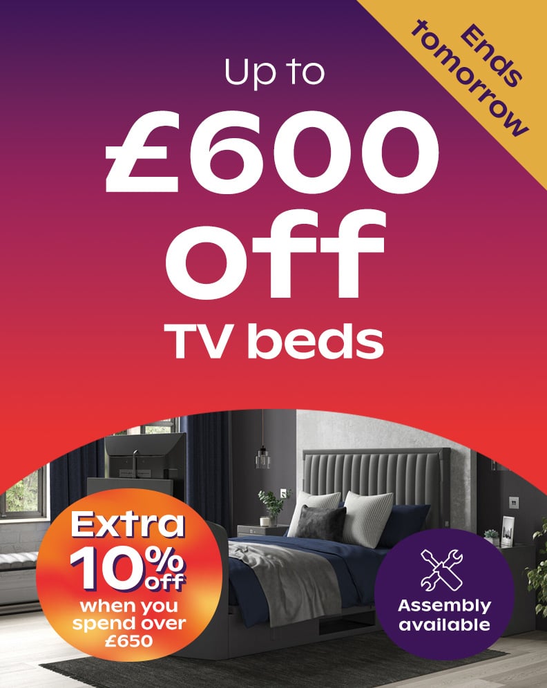 Up To £600 Off TV Beds - Extra 10% Off Everything When You Spend Over £650
