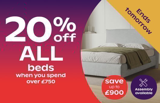 20% Off ALL Beds When You Spend Over £750 - Save Up To £900 - Limited Time Only
