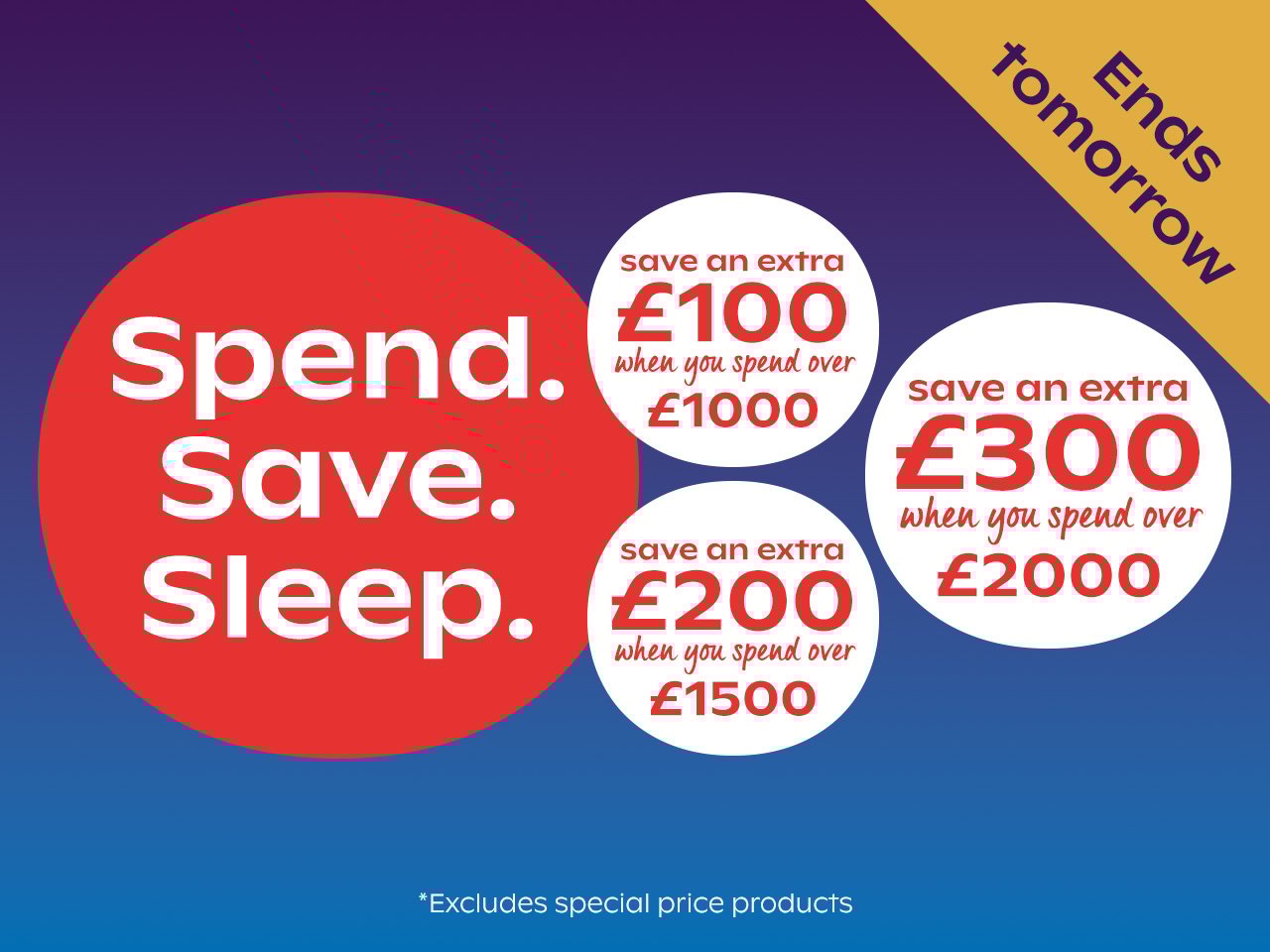 Spend.Save.Sleep. - Up to £300 Off