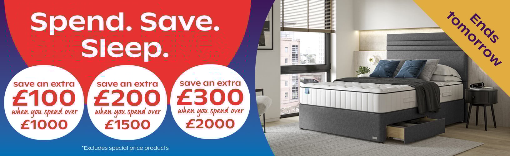 Spend. Save. Sleep. Save up to £300 when you spend over £2000
