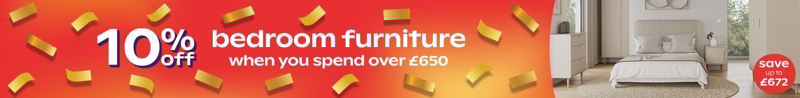 Up To 20% Off Bedroom Furniture + 10% Off When You Spend Over £650