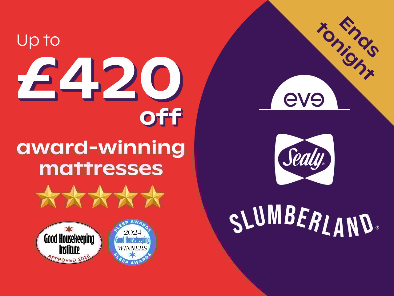 Up To £420 Off Award Winning Mattresses