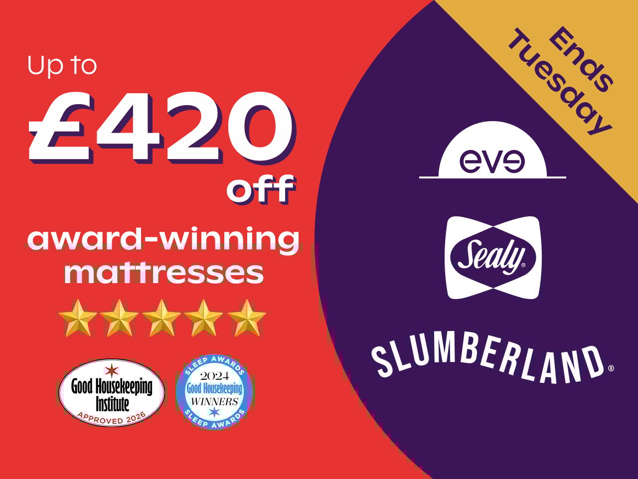 Up To £420 Off Award Winning Mattresses
