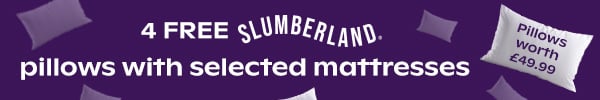 4 FREE Slumberland pillows with selected Mattresses - Pillows worth £49.99
