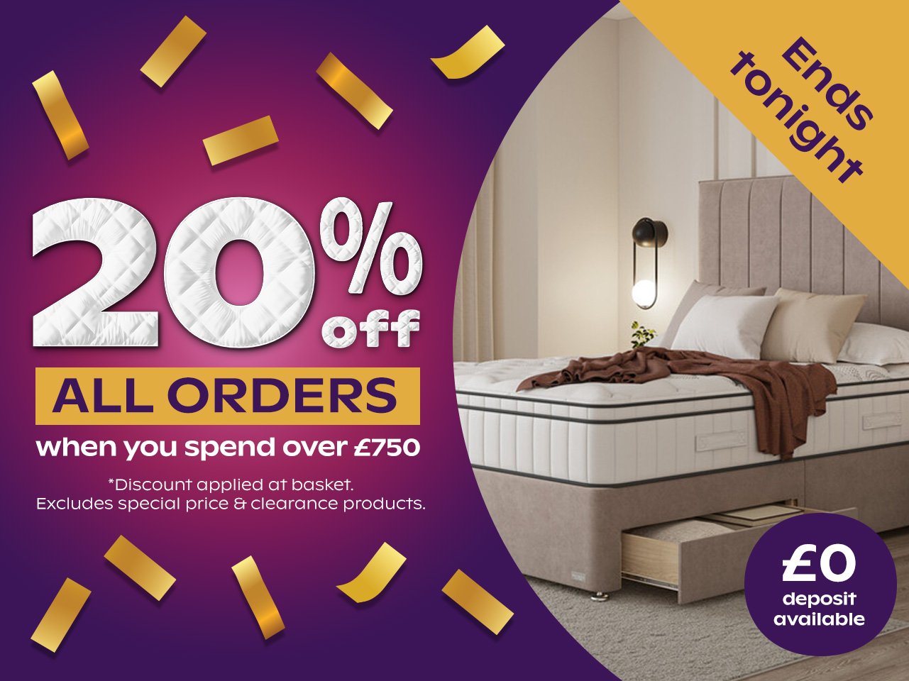 20% off orders over £750
