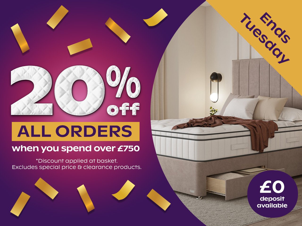 20% off orders over £750