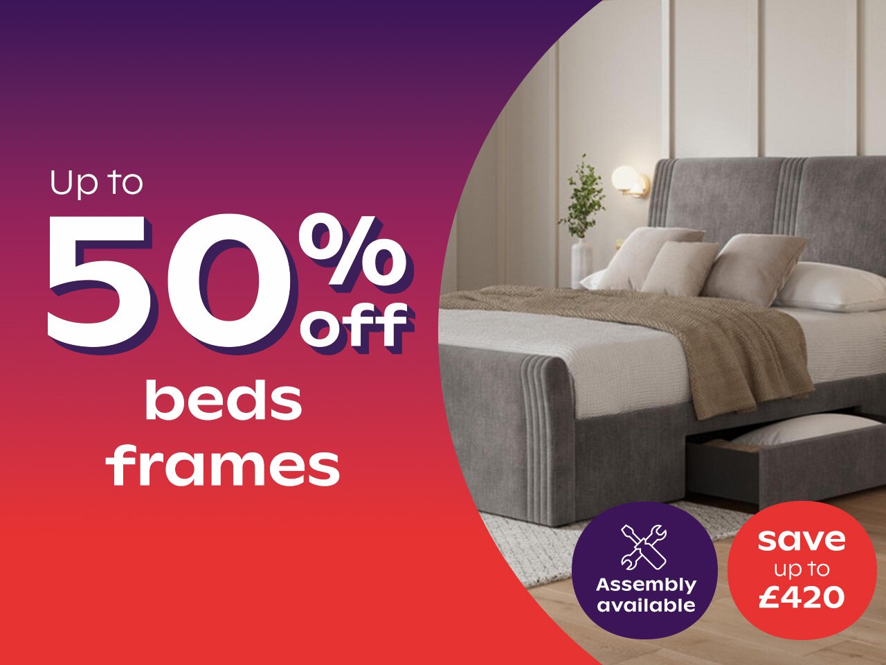 Up to 40% off beds