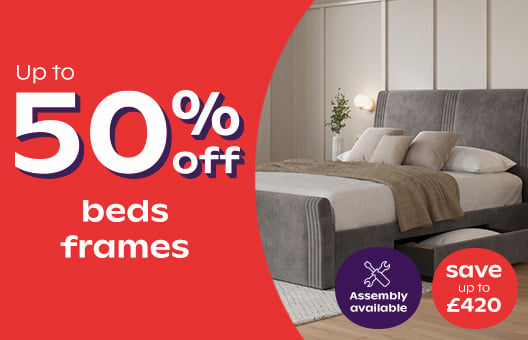 Save up to 50% off beds