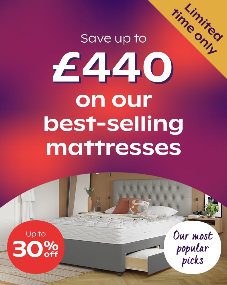 Save up to £440 off mattresses