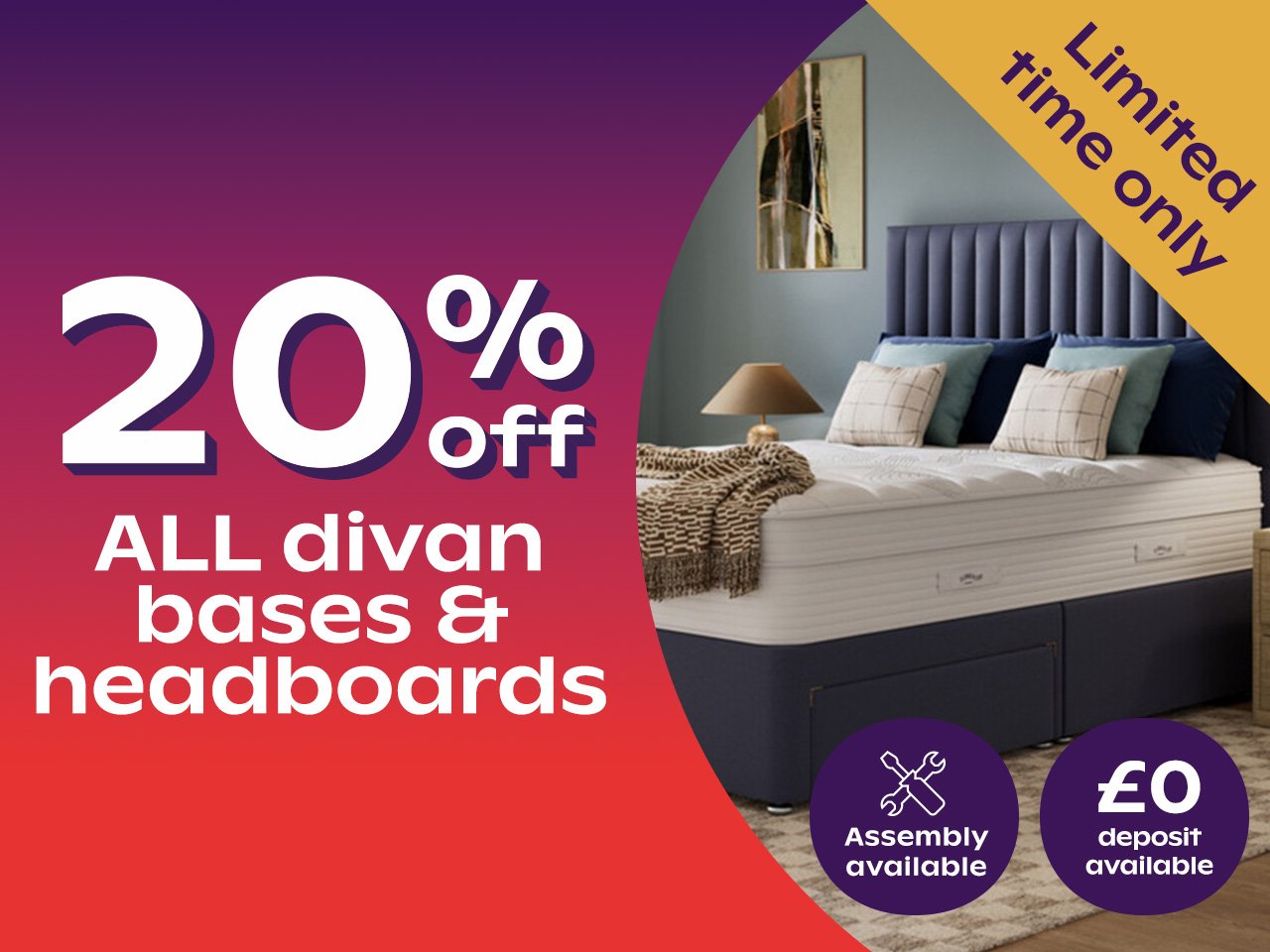 20% off all divan bases