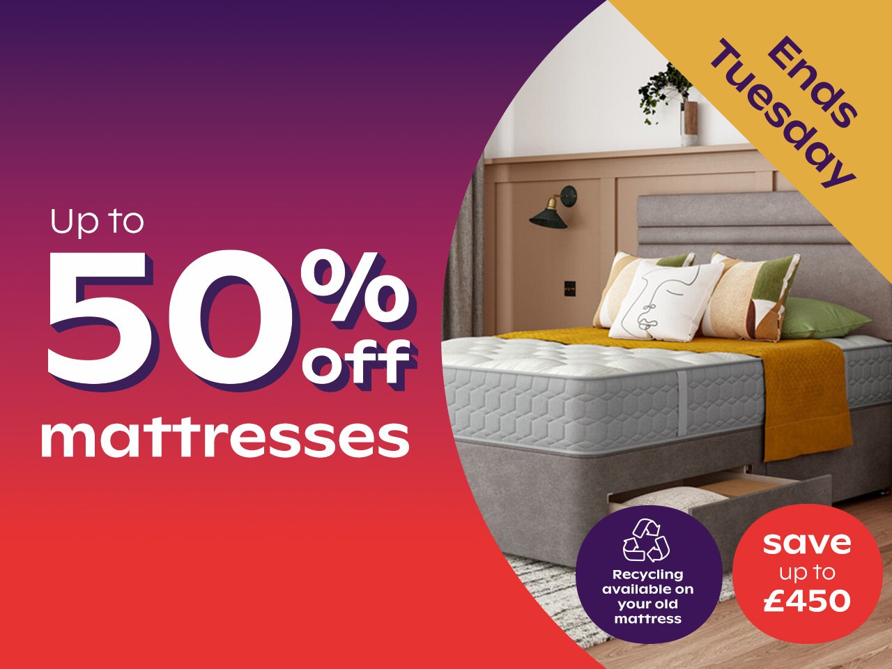 Up to 50% off mattresses
