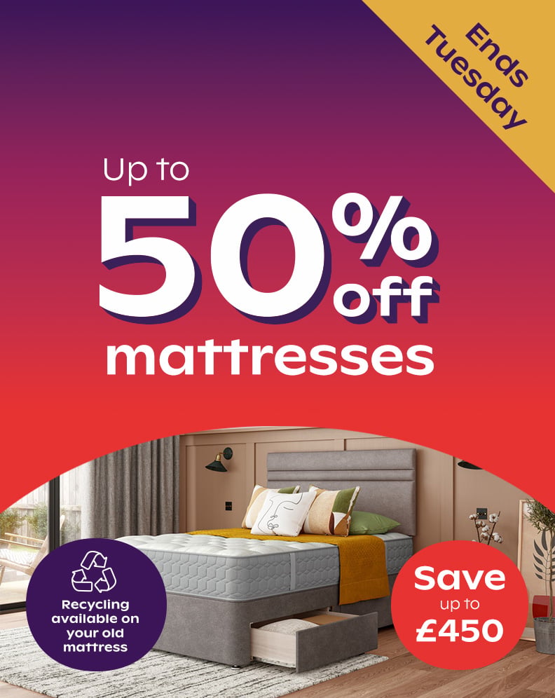Up to 50% off mattresses