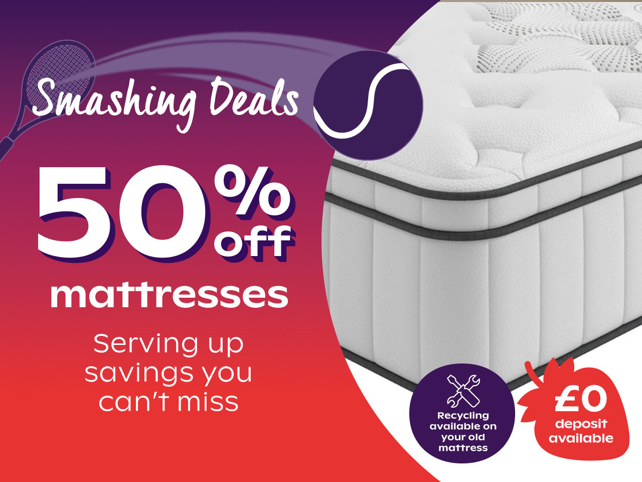 Up to 50% off mattresses