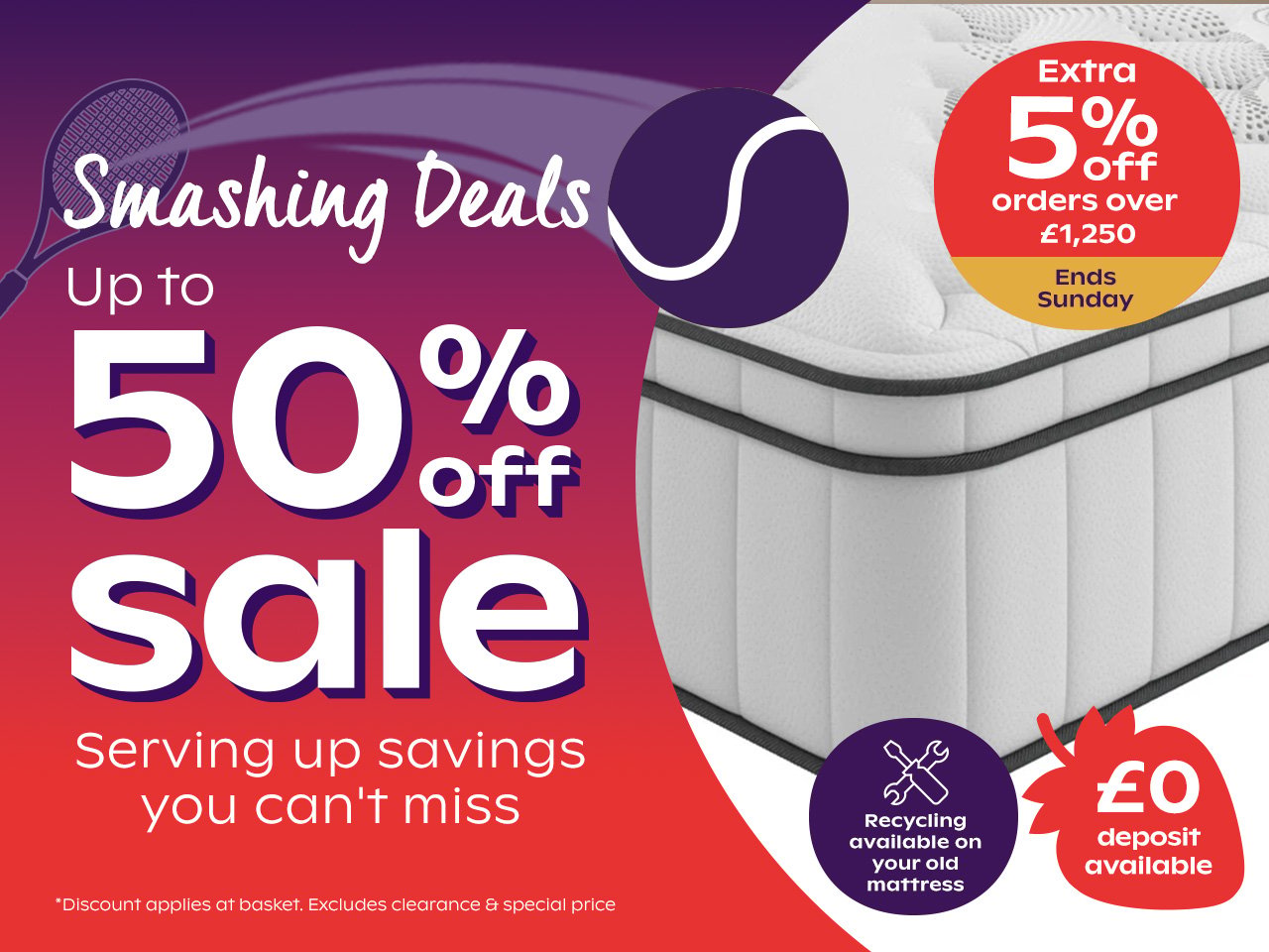 Up to 50% off Sale + Extra 5% off orders over £1250