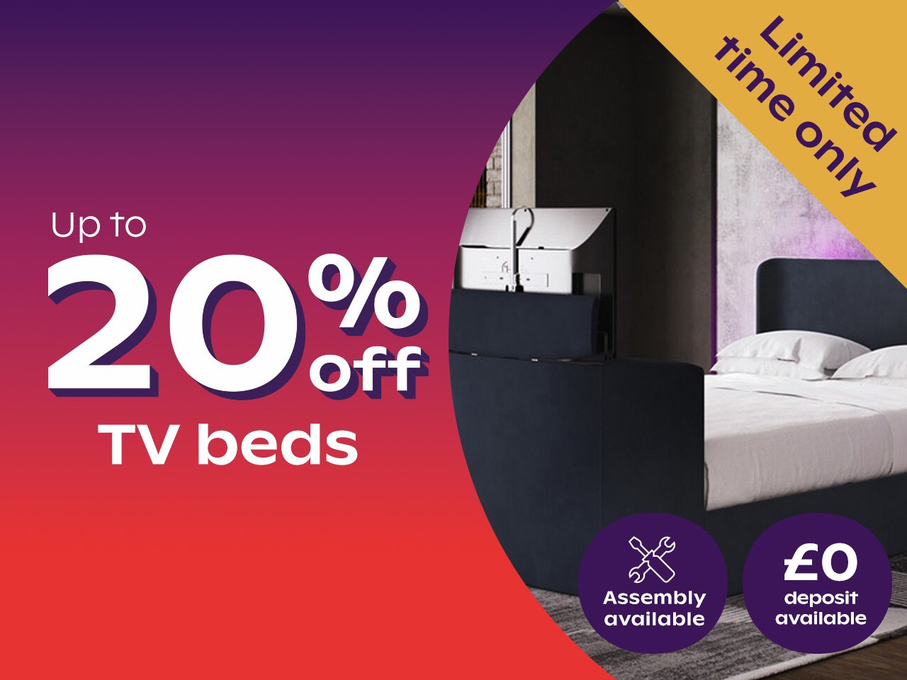 Up To 20% Off TV Beds