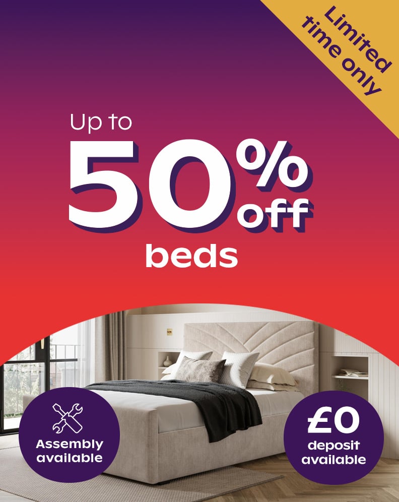 50% off beds