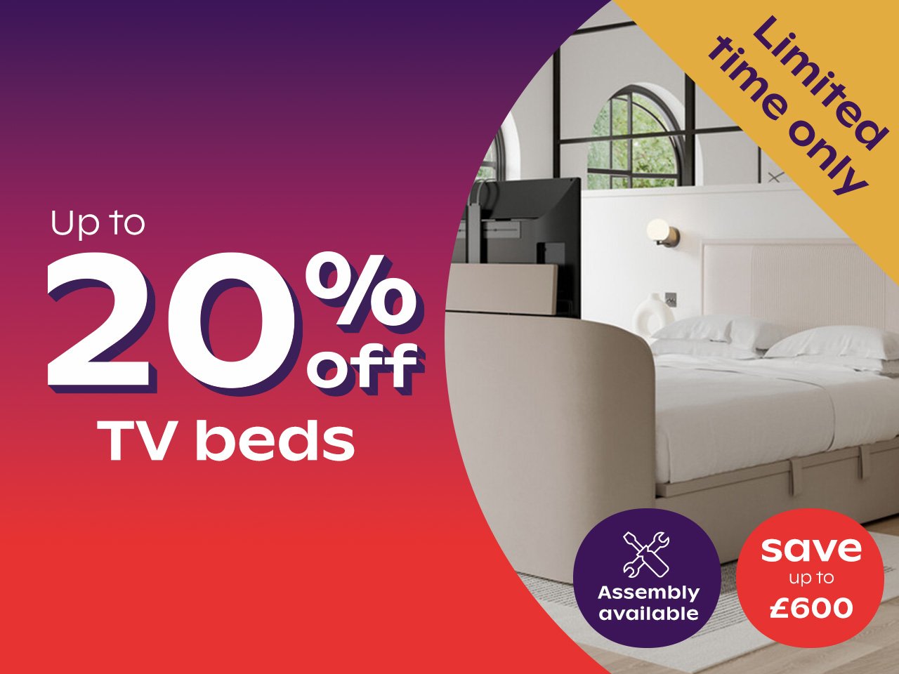 Up To 20% Off TV Beds