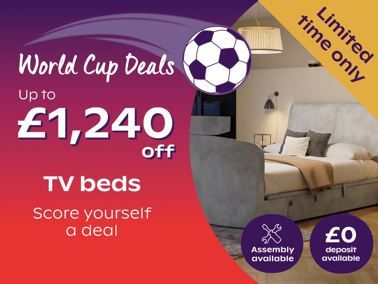 Up to £1240 off beds 