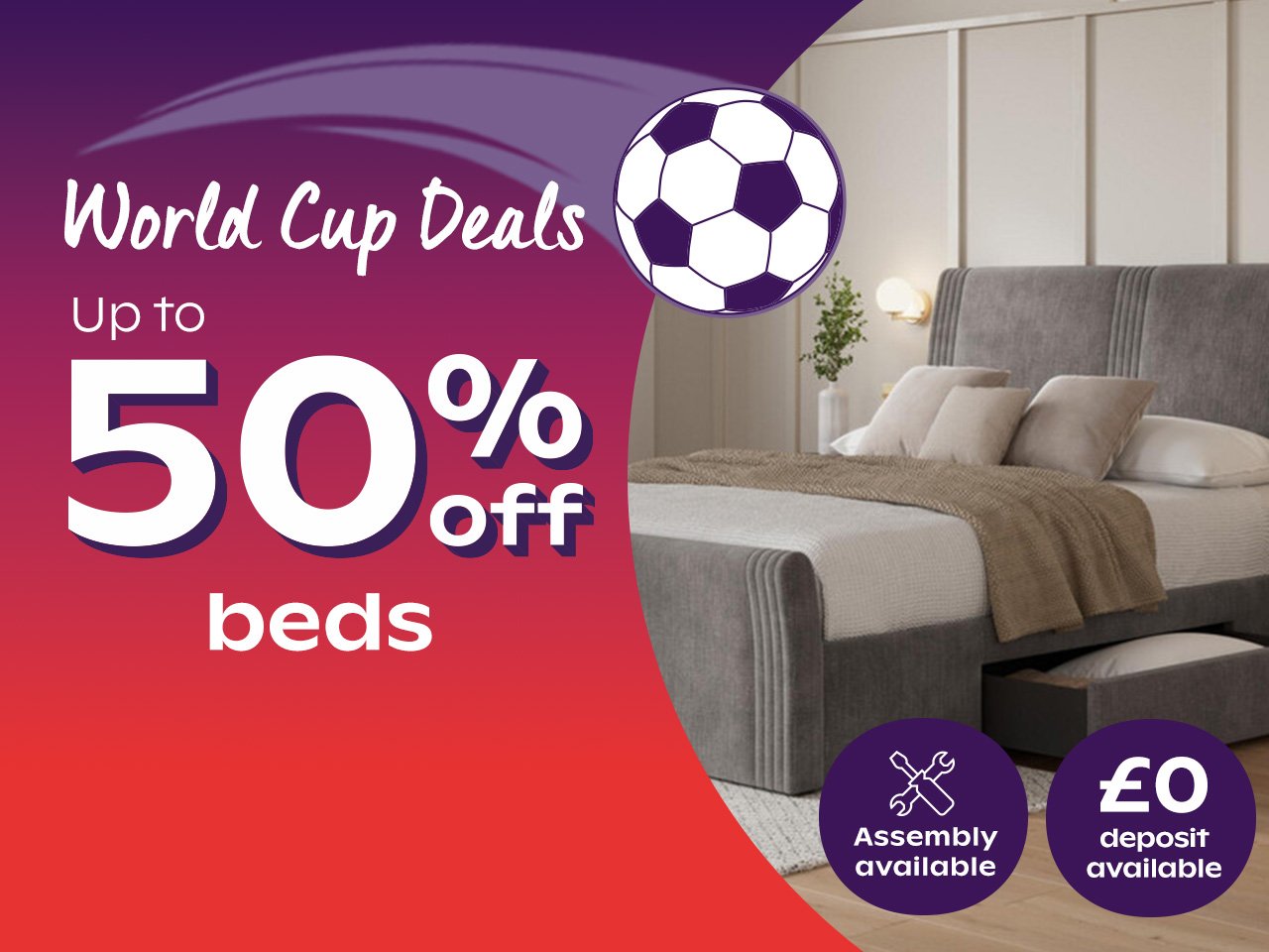 Up to 50% off beds