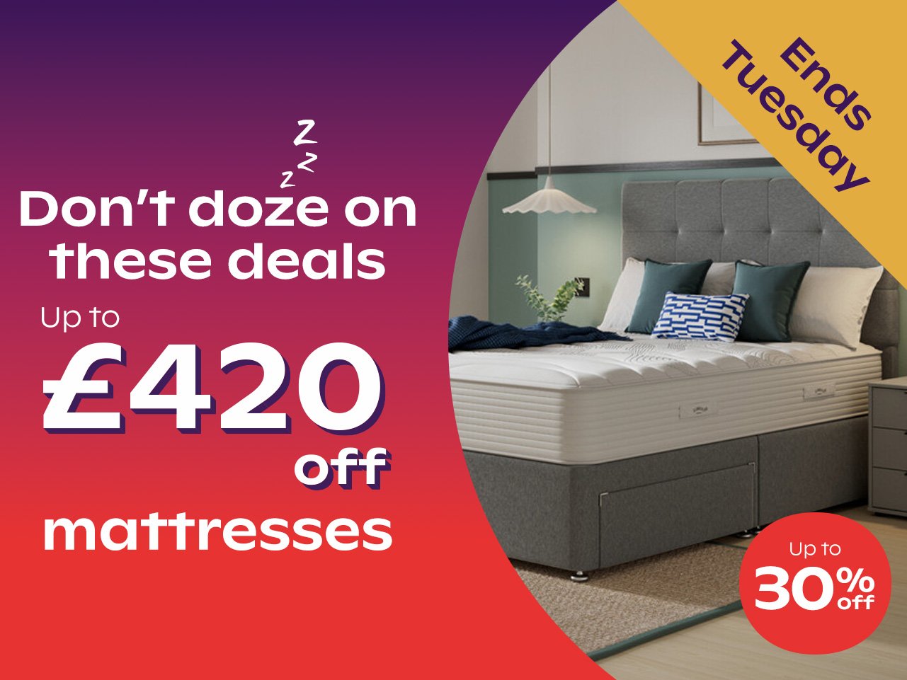 Save up to £420 on mattresses